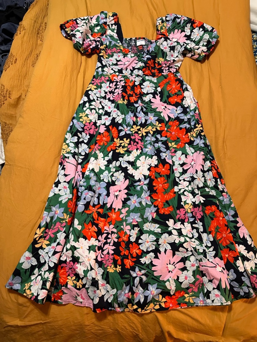 Old Navy Black Smocked dress with pockets